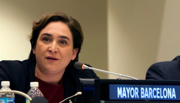 Colau se estrena en la ONU con críticas a Rajoy por los refugiados