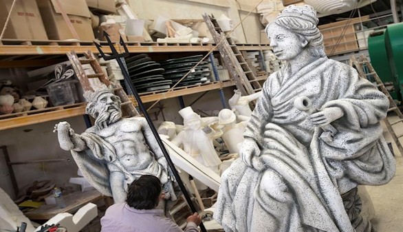 La Cibeles y Neptuno, camino a Milán para la final de la Champions