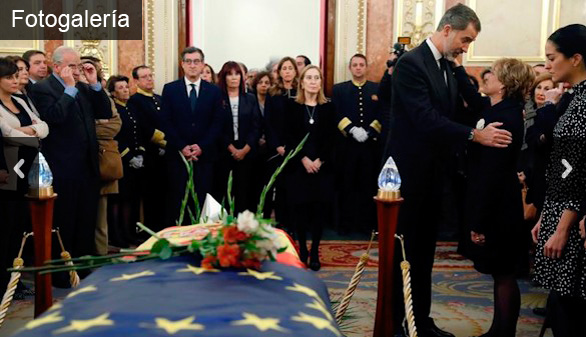 Felipe VI da su último adiós a Manuel Marín