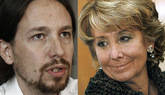 KO de Esperanza Aguirre a Pablo Iglesias