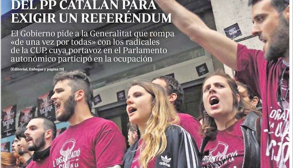 El asalto de las CUP al PP con Puigdemont en Washington