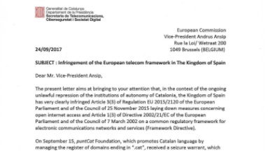 El Govern eleva una queja a Bruselas por el cierre de páginas web