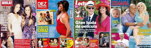 Esther Cañadas, embarazada, y Penélope Cruz ejerce de madre