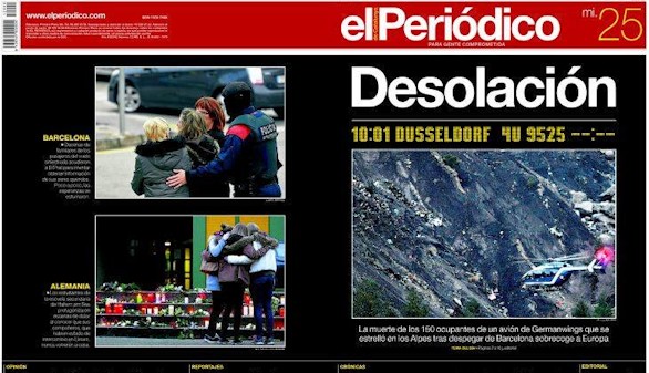 Revista de prensa: Los diarios reproducen el dolor por el accidente del vuelo 4U9525