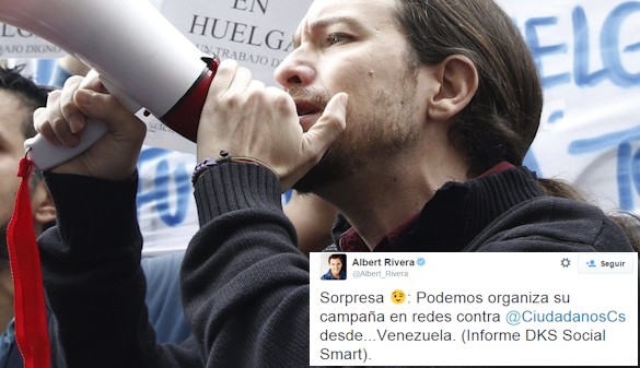 La campaña de Podemos contra Ciudadanos desde Venezuela