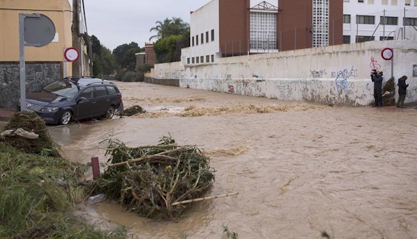 Inundaciones y destrozos a causa de las fuertes lluvias en Málaga