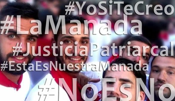 Collage con los hashtags que se han vuelto virales tras conocerse la sentencia de La Manada.