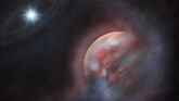 Recreación artística del planeta de segunda generación que orbita HS 0209+0832, el primer planeta de este tipo descubierto orbitando una enana blanca.