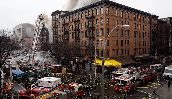 Una docena de heridos tras la explosión y derrumbe de un edificio en Manhattan