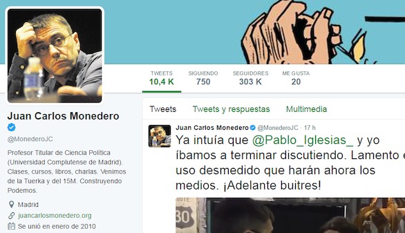 Los 'tuits' del día. La bronca entre Monedero e Iglesias que triunfa en las redes