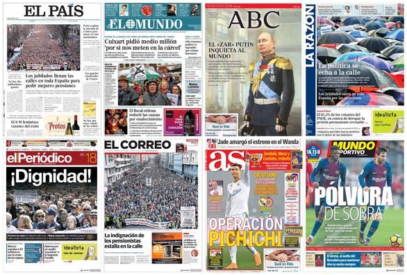 Miles de pensionistas desafían al mal tiempo y salen a la calle