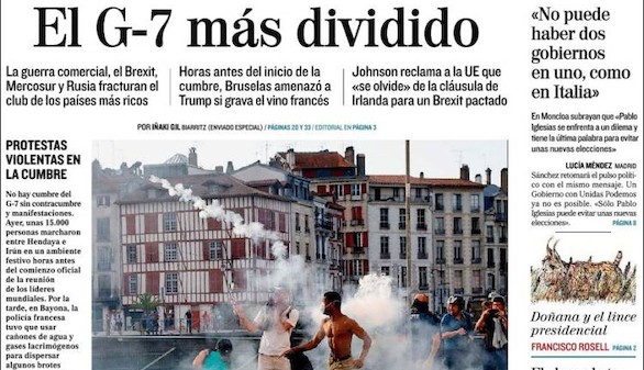 Las portadas de los periódicos del domingo 25 de agosto