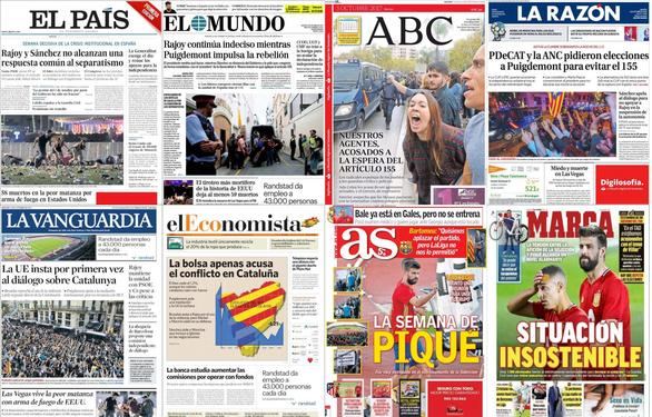 Los diarios urgen a aplicar el 155