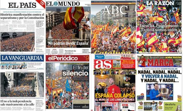 Los diarios escuchan la voz española de Cataluña