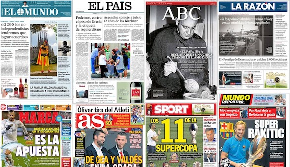 Podemos, ETA, Cataluña y el Papa, variedad en las portadas