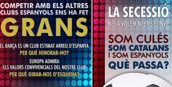 Folletos en el Camp Nou contra la "politización" del deporte