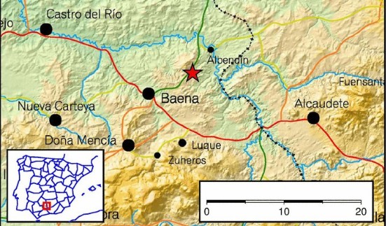 Registrados tres leves terremotos en Andalucía