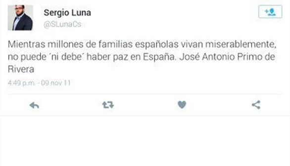 Dimite un edil de Ciudadanos por enaltecer a Primo de Rivera en Twitter