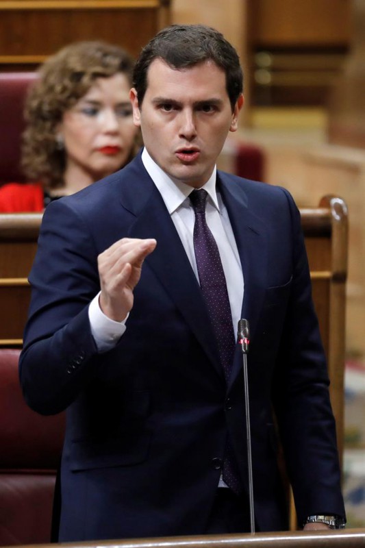 El líder de Cs, Albert Rivera, esta mañana.