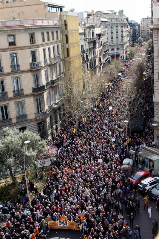 Imagen de la marcha en Barcelona (Efe)