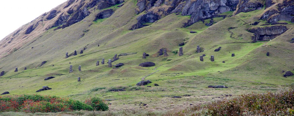 Cantera de moáis en Pascua. (Fuente: Dropus)