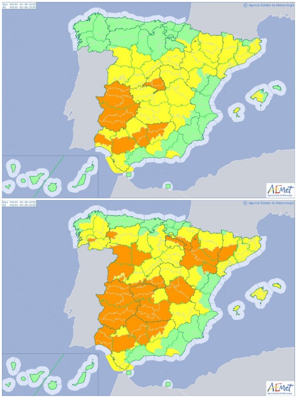Provincias en alerta por la ola de calor que comienza este miércoles.