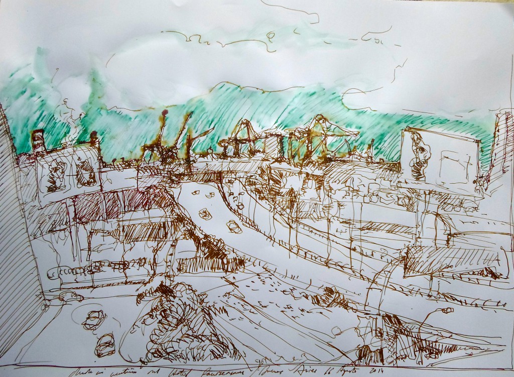 VILLA 31. BUENOS AIRES. ARGENTINA. 2014. Tinta, aguada y cobre sobre papel
