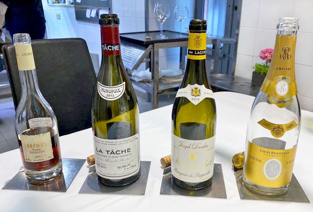 Los vinos con el menú de Arzak.