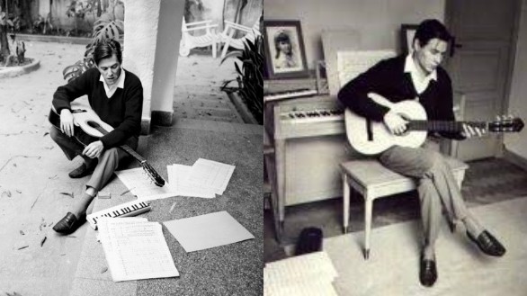 Antônio Carlos Jobim componiendo y tocando en su estudio.
