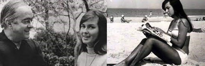 A la izquierda: Hêlo Pinheiro, que inspiró la célebre canción “La chica de Ipanema”, junto a Vinicios de Morais, uno de sus autores. | A la derecha: Pinheiro en la playa de Ipanema, hacia 1960.