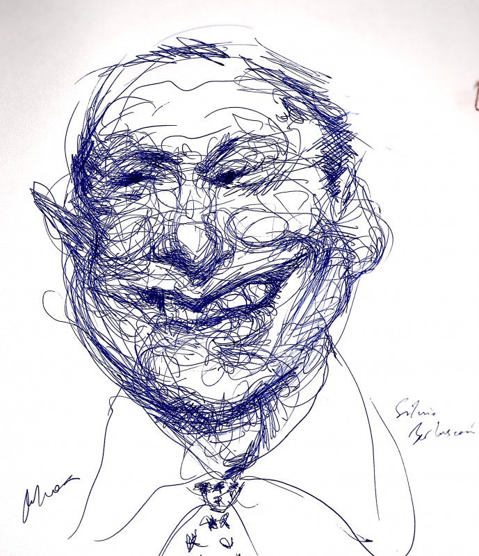 Caricatura de Berlusconi (Autor: Víctor Ochoa)