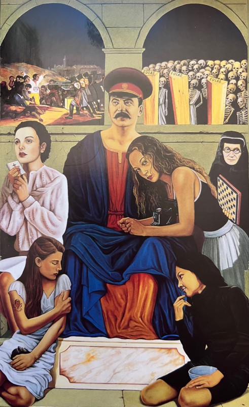 Stalin, cuadro al óleo de SM Félez, 195 x 130 cm, boceto de Arrabal