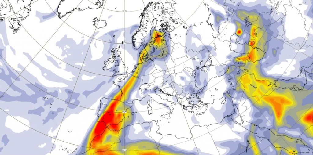 Previsión de aerosoles en Europa para el domingo 7 abril. | ECMWF