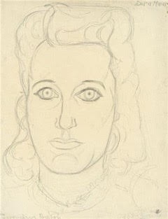 Retrato de Jacqueline. Lápiz de 34 x28 de Dora Maar
