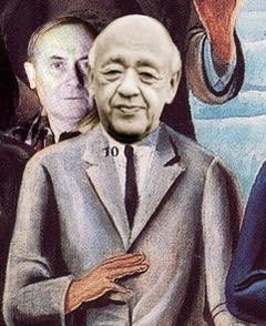  «Eugène Ionesco es el numero 10 (Jean Paulhan) en el montaje fotográfico de 2014 de Cristelle Jacob y mío en homenaje a «Au rendez-vous des amis», cuadro al óleo de 130 cm x 195 cm, pintado en 1922 por Max Ernst (Museo Ludwig, Colonia)».
