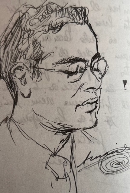 Dibujo a lápiz de LUIS ARNAIZ en 1954