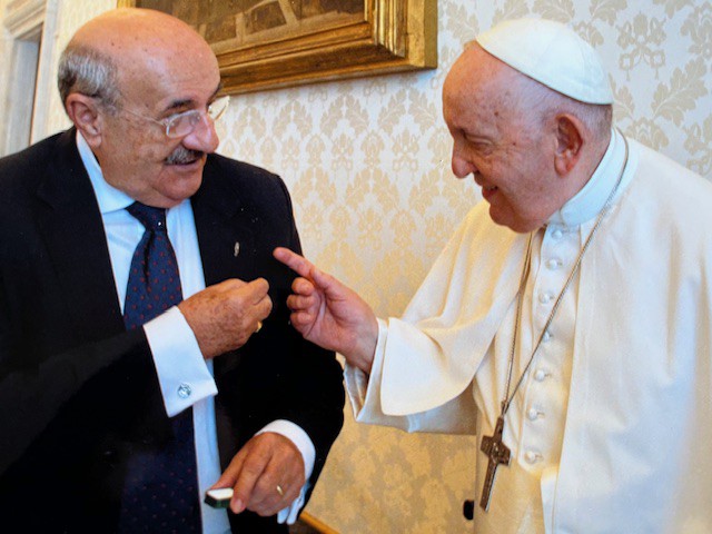 El Papa Francisco con Rafael Ortega.