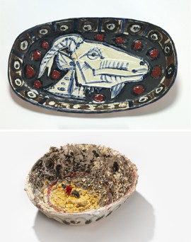 Pablo Picasso (1881-1973) Plato decorado con una cabeza de cabra y Miquel Barceló (1957) Sin título