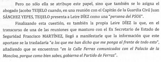 Extracto del auto del juez de la Audiencia Nacional, Santiago Pedraz, sobre el caso Leire.