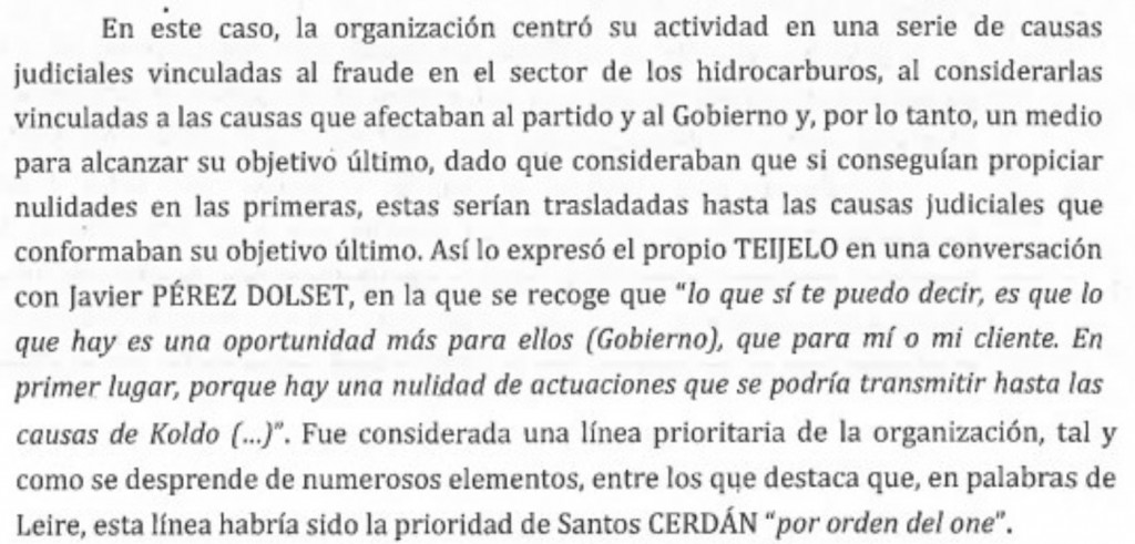 Extracto del auto del juez de la Audiencia Nacional, Santiago Pedraz, sobre el caso Leire.