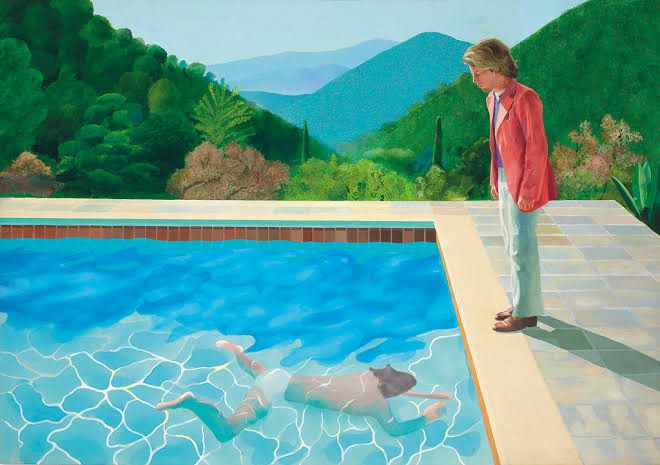 Retrato de un artista (piscina con dos figuras), de 1972