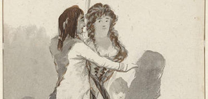 Pareja con sombrilla en el paseo, Goya