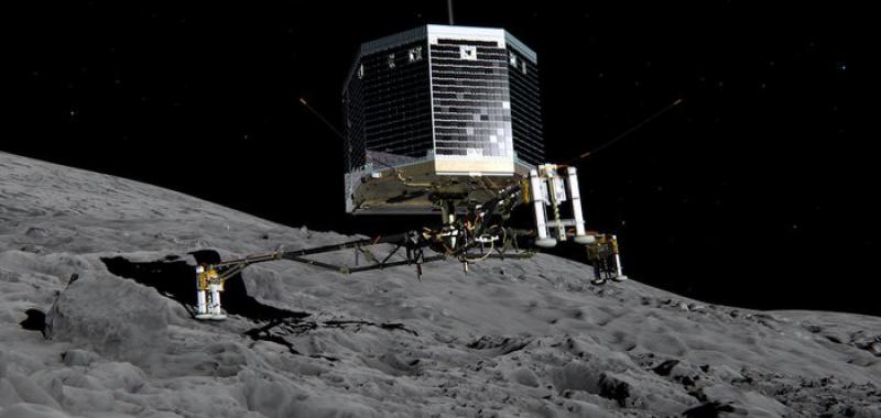 Recreación del aterrizaje de Philae