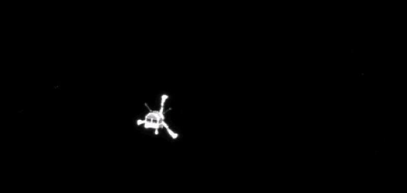 Philae visto desde Rosetta tras la separación