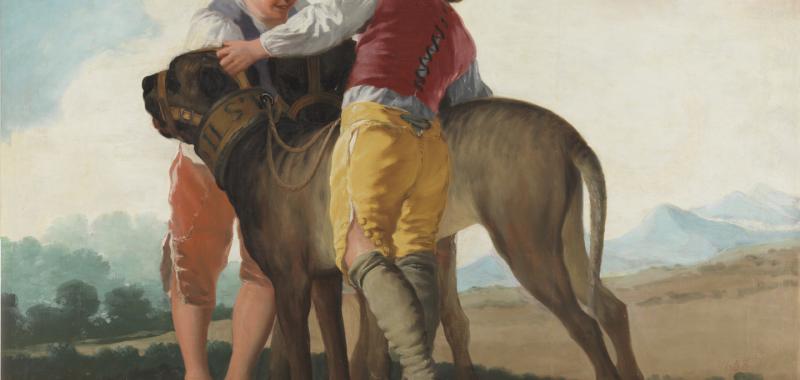 Niños con perro de presa, Goya