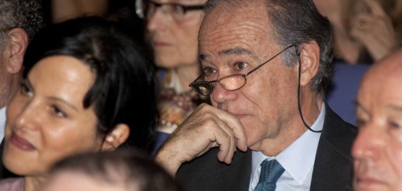 Gregorio Marañón, videpresidente de la Fundación Ortega-Marañón, entre el público del acto de investidura