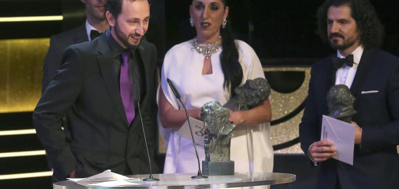 La actriz Rossy de Palma (c), durante la gala de entrega de los premios Goya 2015. Efe