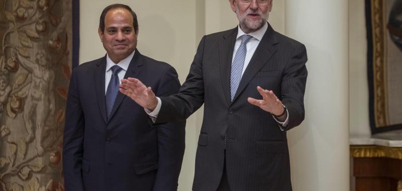 El presidente egipcio, Al Sisi, junto a Mariano Rajoy