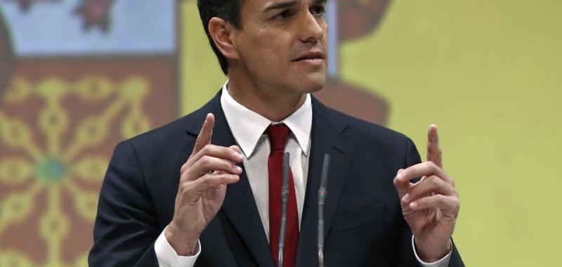Pedro Sánchez durante su proclamación como candidato.