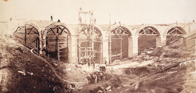 Vista de las obras del Canal de Isabel II (1858)